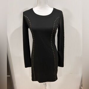 Lucca Couture Black Dress with Zipper Detail